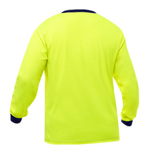 Load image into Gallery viewer, Bisley 310M6118-Y - Safety Green Hi-Viz Long Sleeve Shirt | Back View
