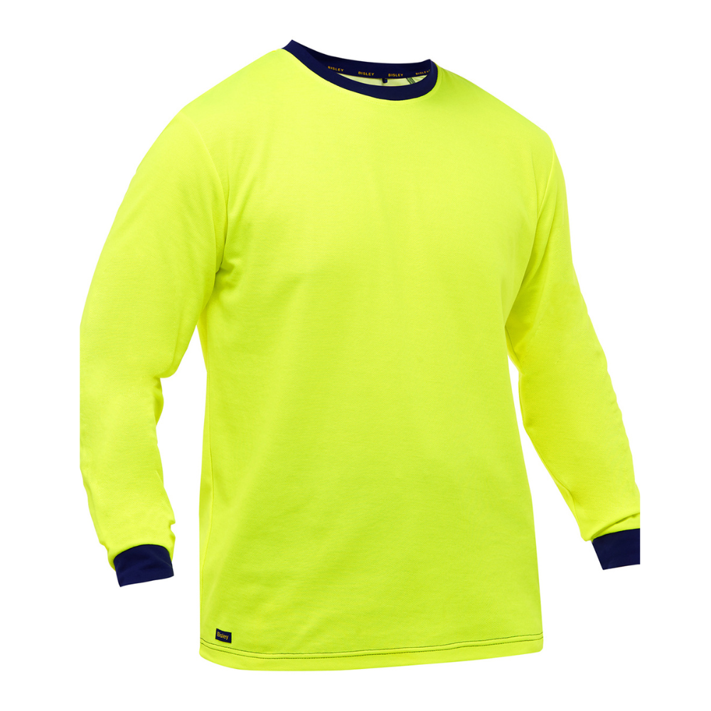 Bisley 310M6118-Y - Safety Green Hi-Viz Long Sleeve Shirt | Front View