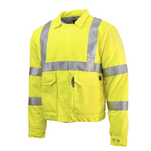 Load image into Gallery viewer, Neese VM7JBL3FY - Safety Green Hi-Viz FR Jacket | Front Left View
