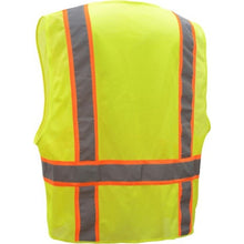 Load image into Gallery viewer, GSS 1501 – Safety Green Surveyor Safety Vest | Back Left View    

