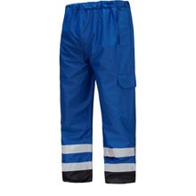 Load image into Gallery viewer, GSS 6813- Blue High Visibility Rain Pants | Front Left View 

