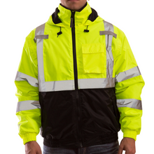 Load image into Gallery viewer, Tingley J26112 – Safety Green Hi-Viz Bomber Jacket | Front View 
